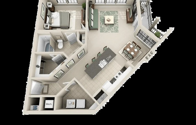 1 bed, 1 bath, 816 sqft, $1,375