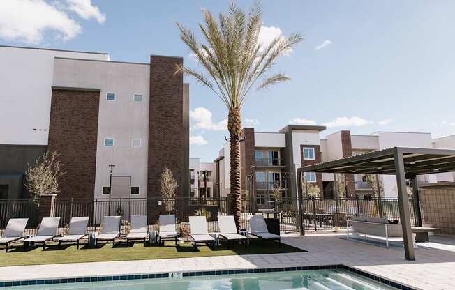 Pool Area at The Aster at Mountain Vista Apartments
