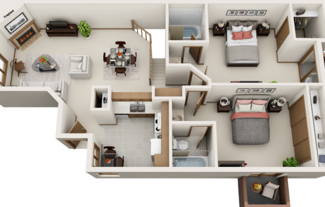 2 beds, 2 baths, 1,200 sqft, $1,725, Unit 7034A