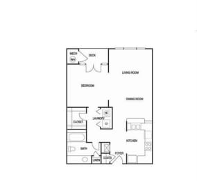 Studio, 1 bath, 676 sqft, $1,161