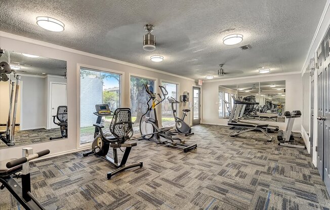 our apartments have a gym with plenty of equipment