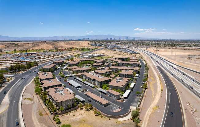 an aerial view of the city of las vegas