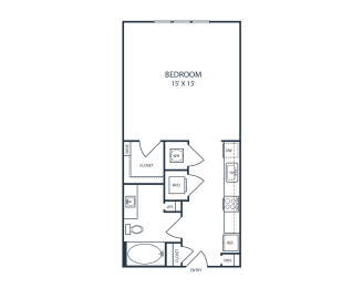 Studio, 1 bath, 531 sqft, $1,648