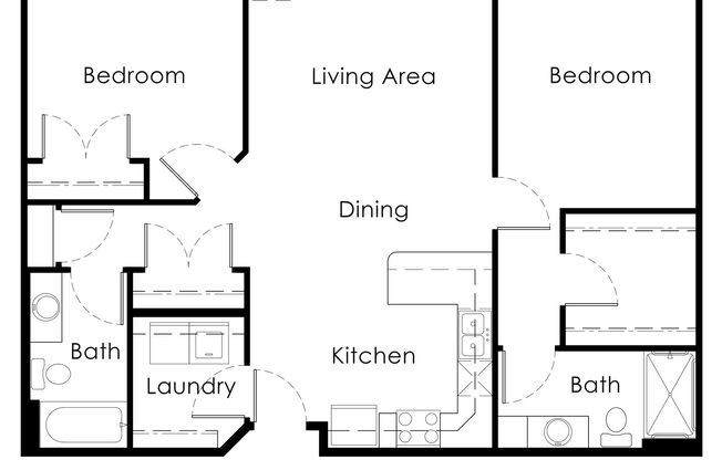 2 beds, 2 baths, 1,062 sqft, $1,195, Unit 106D