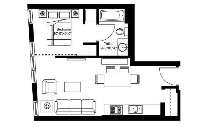 1 bed, 1 bath, 505 sqft, $1,495, Unit 305