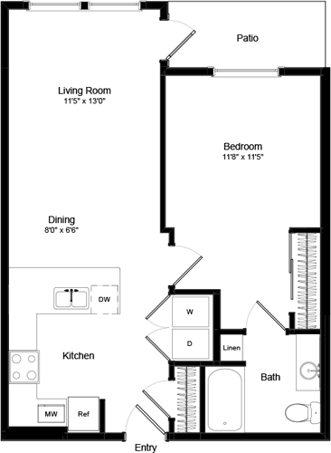 1 bed, 1 bath, 745 sqft, $2,020, Unit 103