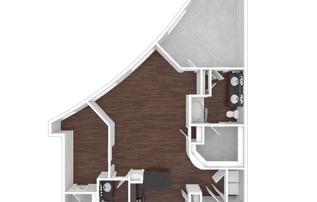 1 bed, 2 baths, 1,201 sqft, $2,270