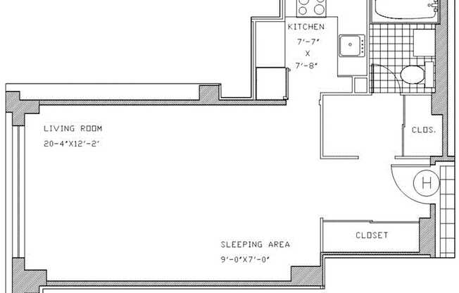 Studio, 1 bath, 430 sqft, $4,050, Unit 9H