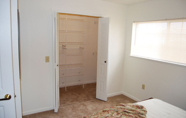 Walk In Closet with Organizers at Hunters Pond Apartment Homes in Champaign, IL