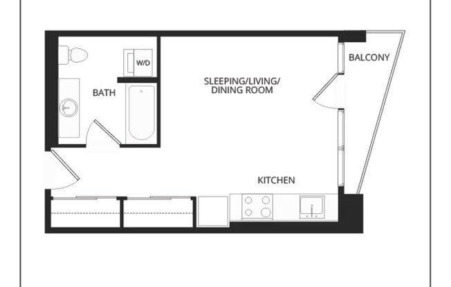 Studio, 1 bath, 428 sqft, $1,845, Unit 710