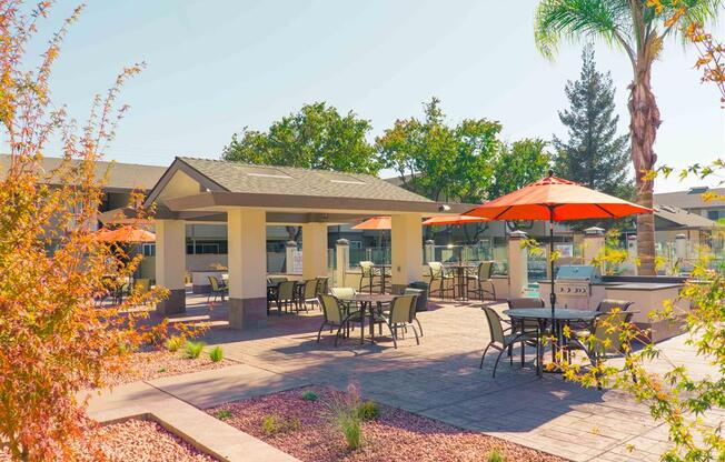 Shaded Lounge Area By Pool at Balboa Apartments, Sunnyvale, 94086