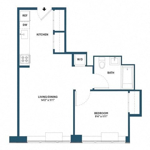 1 bed, 1 bath, 549 sqft, $4,249, Unit 805