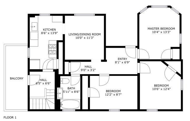 3 beds, 1 bath, $4,400, Unit 3