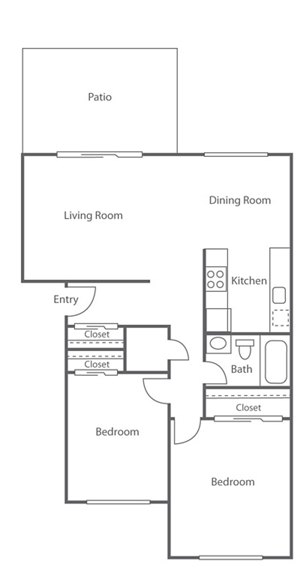 2 beds, 1 bath, 820 sqft, $2,992