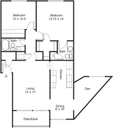 2 beds, 2 baths, 1,100 sqft, $2,950
