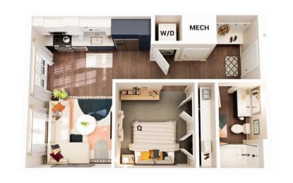 Studio, 1 bath, 548 sqft, $1,423