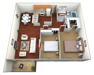 2 beds, 1 bath, 905 sqft, $930