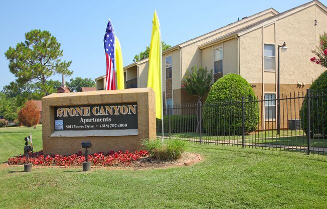 Property Sign at Stone Canyon Apartments in Shreveport, LA