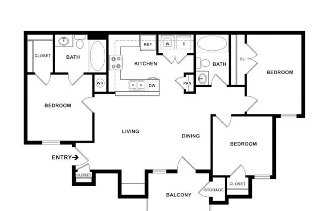 3 beds, 2 baths, 1,065 sqft, $1,285