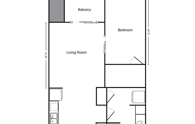 1 bed, 1 bath, 720 sqft, $1,245, Unit UW 1425-304