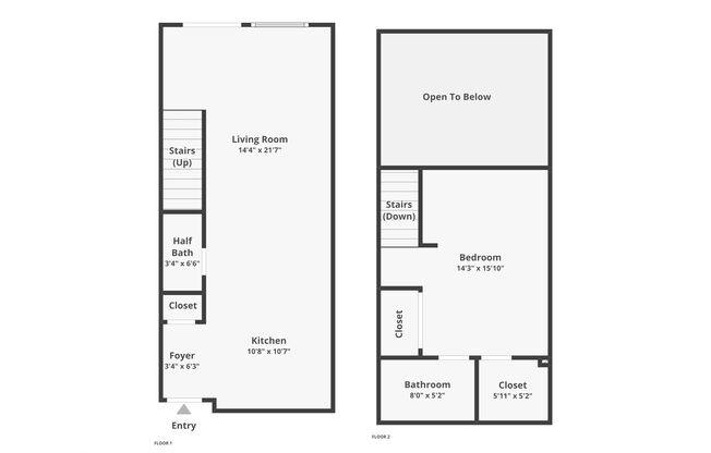 1 bed, 1.5 baths, $1,595