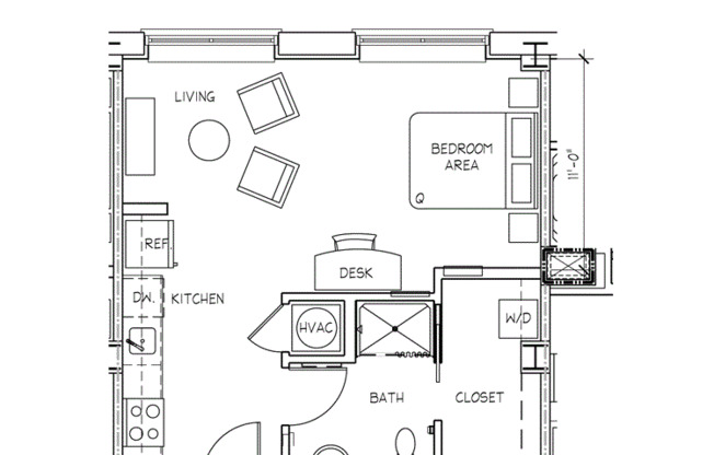 Studio, 1 bath, 450 sqft, $1,195