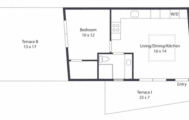 1 bed, 1 bath, 562 sqft, $2,550, Unit R