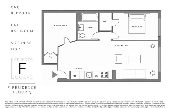 1 bed, 1 bath, $3,258, Unit 3F