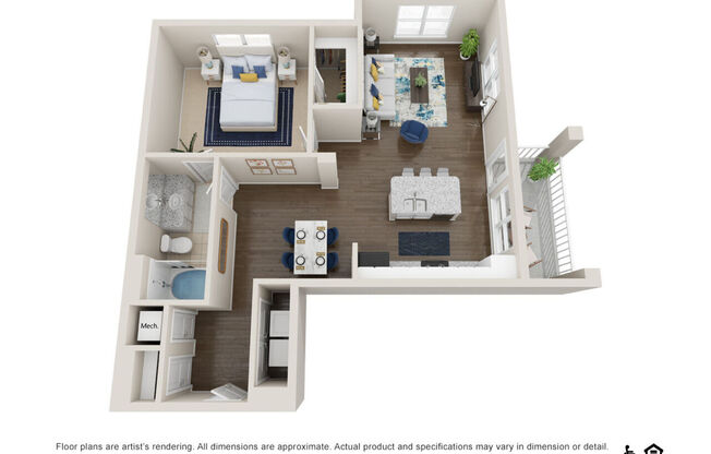 1 bed, 1 bath, 870 sqft, $1,745