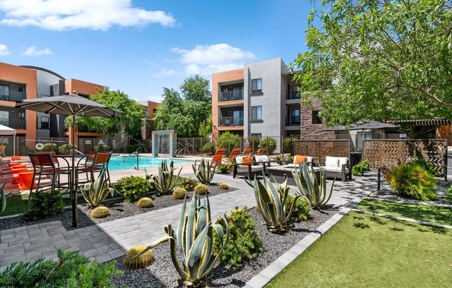 Exterior Community Building and Landscape at Harmony at Surprise Apartments in Surprise, AZ.