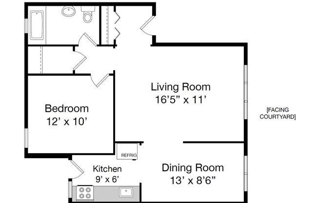 1 bed, 1 bath, 700 sqft, $1,325