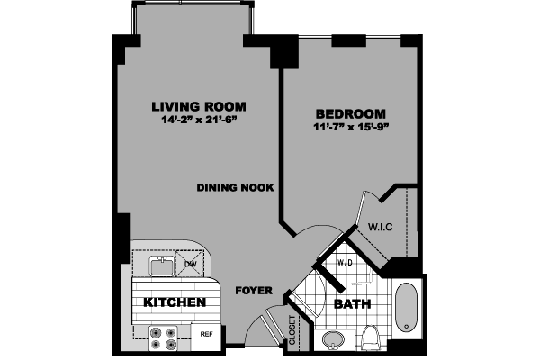 1 bed, 1 bath, 774 sqft, $2,855, Unit 611