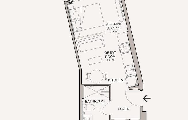 Studio, 1 bath, $3,295, Unit 628