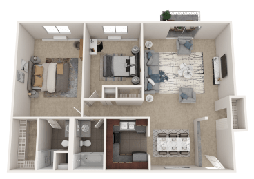 2 beds, 2 baths, 925 sqft, $1,673