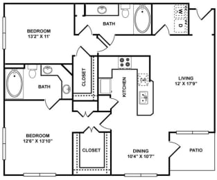 2 beds, 2 baths, 1,175 sqft, $2,186