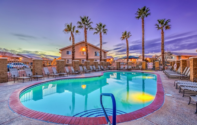 North Las Vegas NV Apartments for Rent - Portola Del Sol - Sparkling Pool Surrounded by Lounge Seating