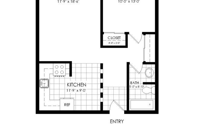 1 bed, 1 bath, 625 sqft, $1,395