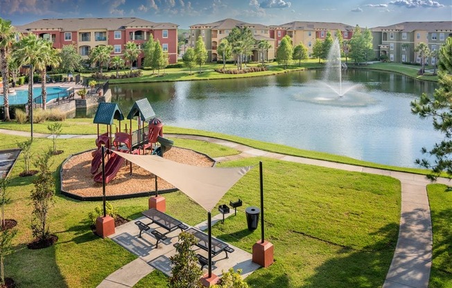 Exterior playground picnic pond pool