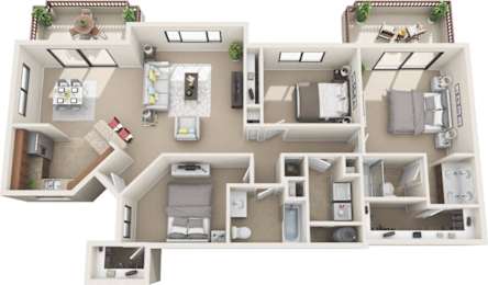 Ashley Floor Plan at Sereno Townhomes, Glendale, AZ, 85302