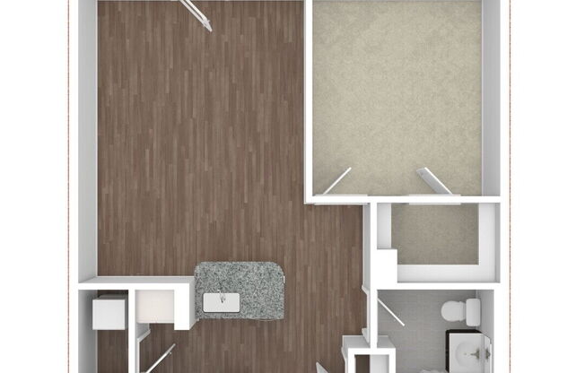 1 bed, 1 bath, 665 sqft, $2,400