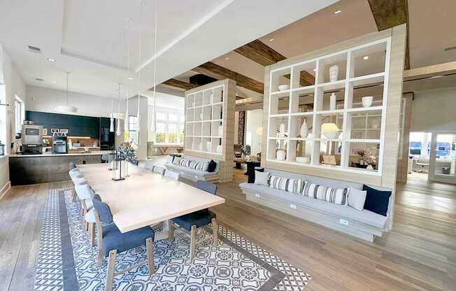 Clubhouse with kitchen and lounge area