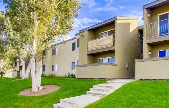 Mesa Village Apartments Exterior View of Patios