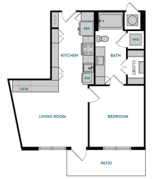 1 bed, 1 bath, 661 sqft, $1,949