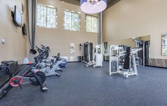 Affordable Houston Apartments – Gramercy Park – Gym with cardio and strength training equipment