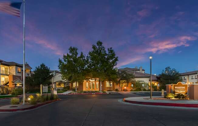 Twilight Photo of the Leasing Office at Broadstone Towne Center, Albuquerque, New Mexico