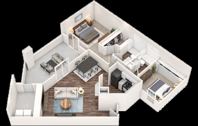 2 beds, 2 baths, 1,079 sqft, $1,595, Unit 204