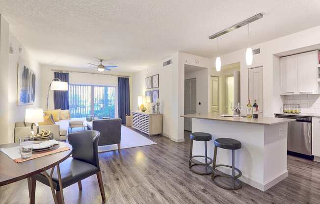 Enjoy hardwood-style floors and ceiling fans in your new apartment in Delray Beach at Windsor at Delray Beach, Delray Beach