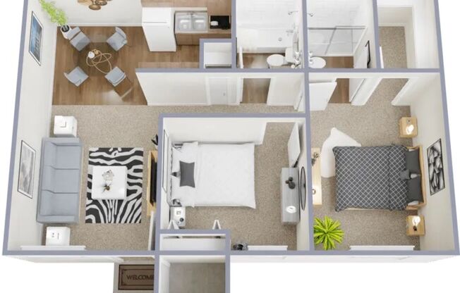 2 beds, 2 baths, 763 sqft, $1,155, Unit 312