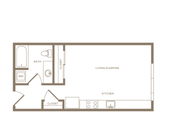 Studio, 1 bath, 533 sqft, $1,795