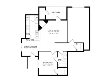 1 bed, 1 bath, 813 sqft, $1,680